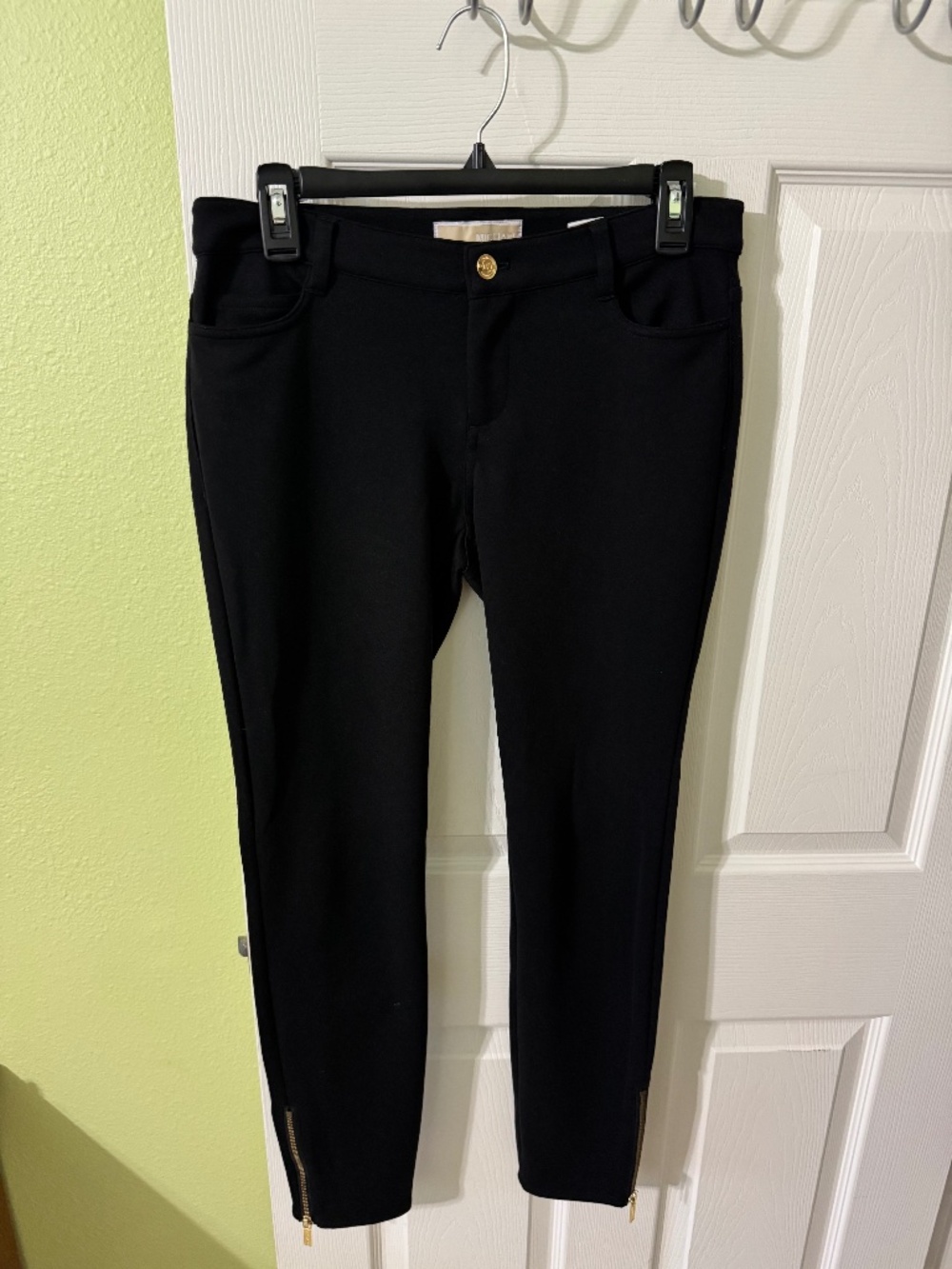 Michael Kors Black Dress Pants with Tapered Ankle Zip